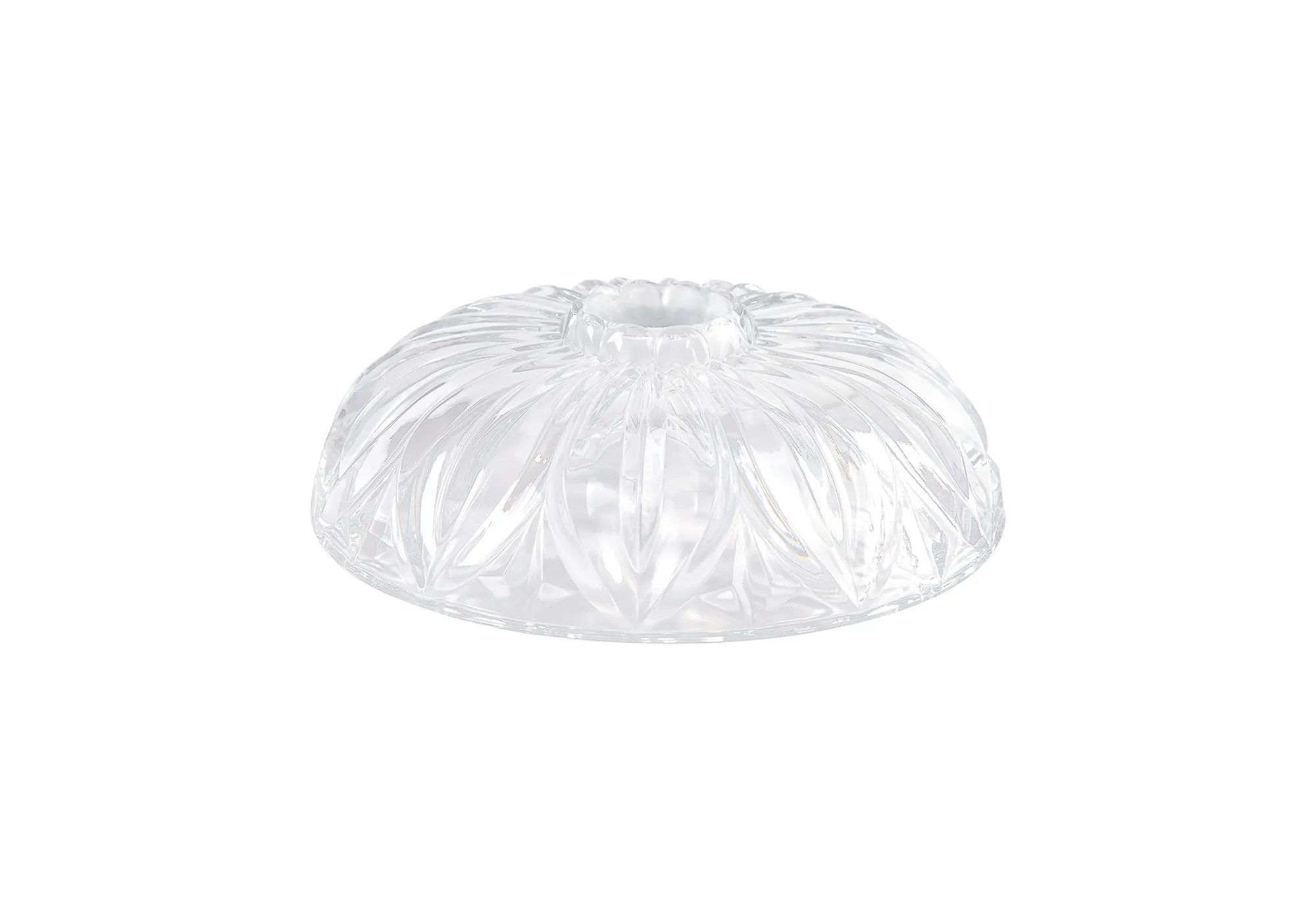 D0622  Gilda Dish 20cm Leaf Patterned Glass Shade Clear